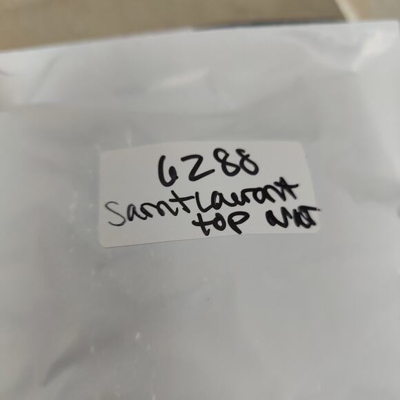 Saint Laurent Blouse Womens FR 40 US 8 Red Silk Puff Sleeve Drawstring Neckline - Picture 13 of 13